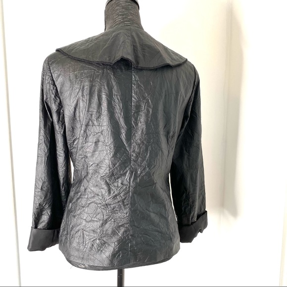 Textured Ruffle Front Coat - Picture 8 of 13